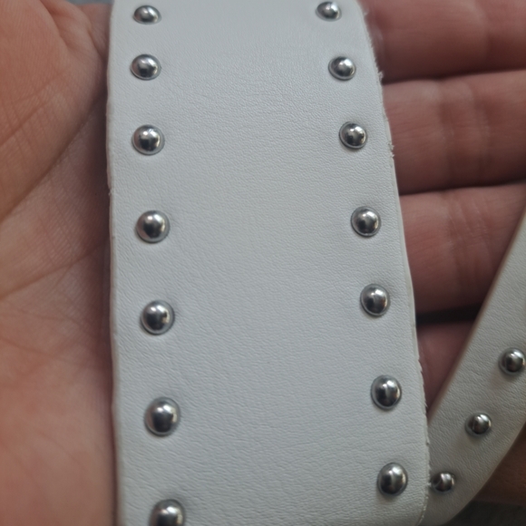 Lane Bryant Spring White Sandals Women's Slip On Slide Studded Size 8.5 W - Picture 4 of 14